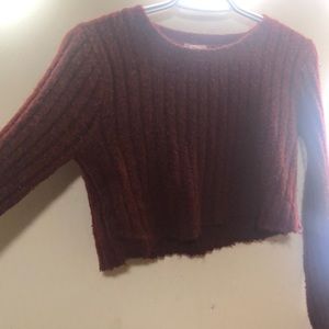 Burgundy Wool crop top